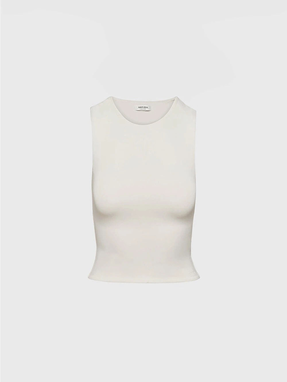 Contour Sleeveless Tank Top in White/Cream Size Small